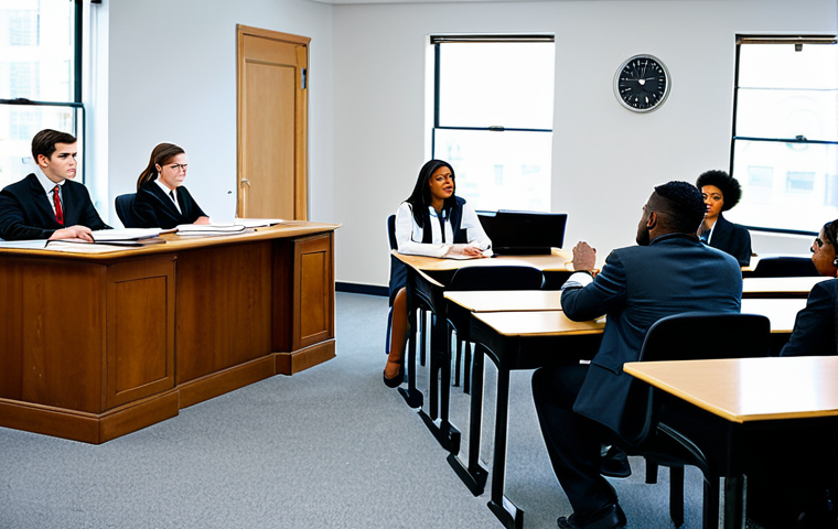 법무사 시험 중점 과목별 공부 전략 - **

A professional female lawyer in a modest, dark blue business suit, standing confidently in a mod...