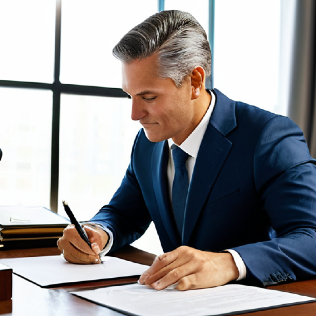 법무사 초보 실무 가이드 - **

A compassionate notary public assisting an individual client, fully clothed in modest profession...