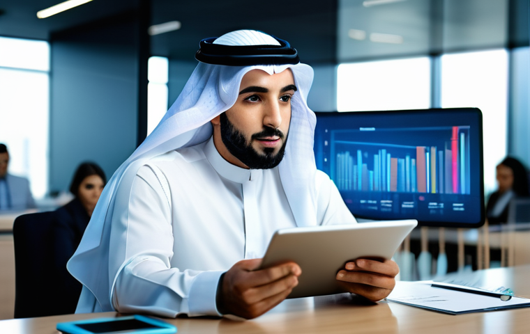 법무사 자격증의 취업 활용 사례 - **Prompt:** A smart and confident young Arab professional, dressed in contemporary business attire, ...