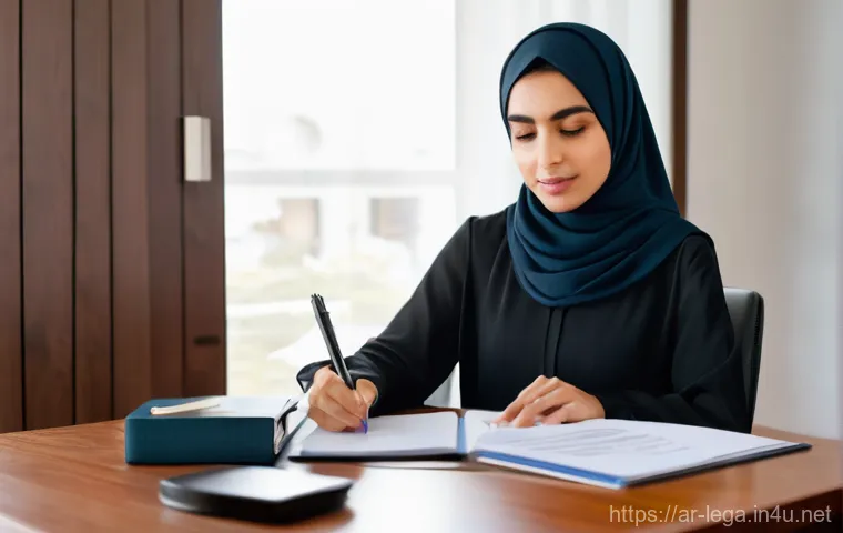 법무사 업무 중 고객 상담 사례 - **Prompt:** A sophisticated, warm, and professional image of an Arab male legal consultant, mid-30s ...