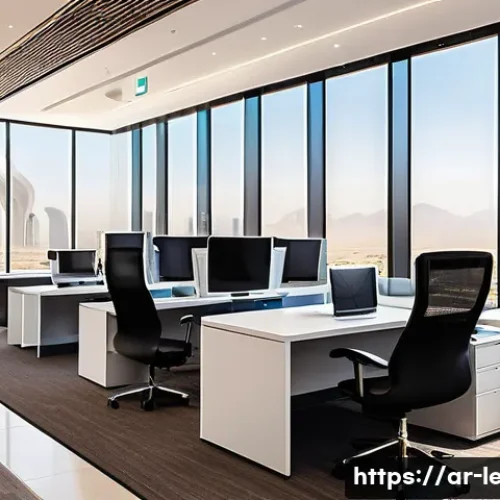 법무사 사무소 운영 비용 절감 방법 - A modern law office workspace in Riyadh featuring flexible work arrangements: professional Arab men ...