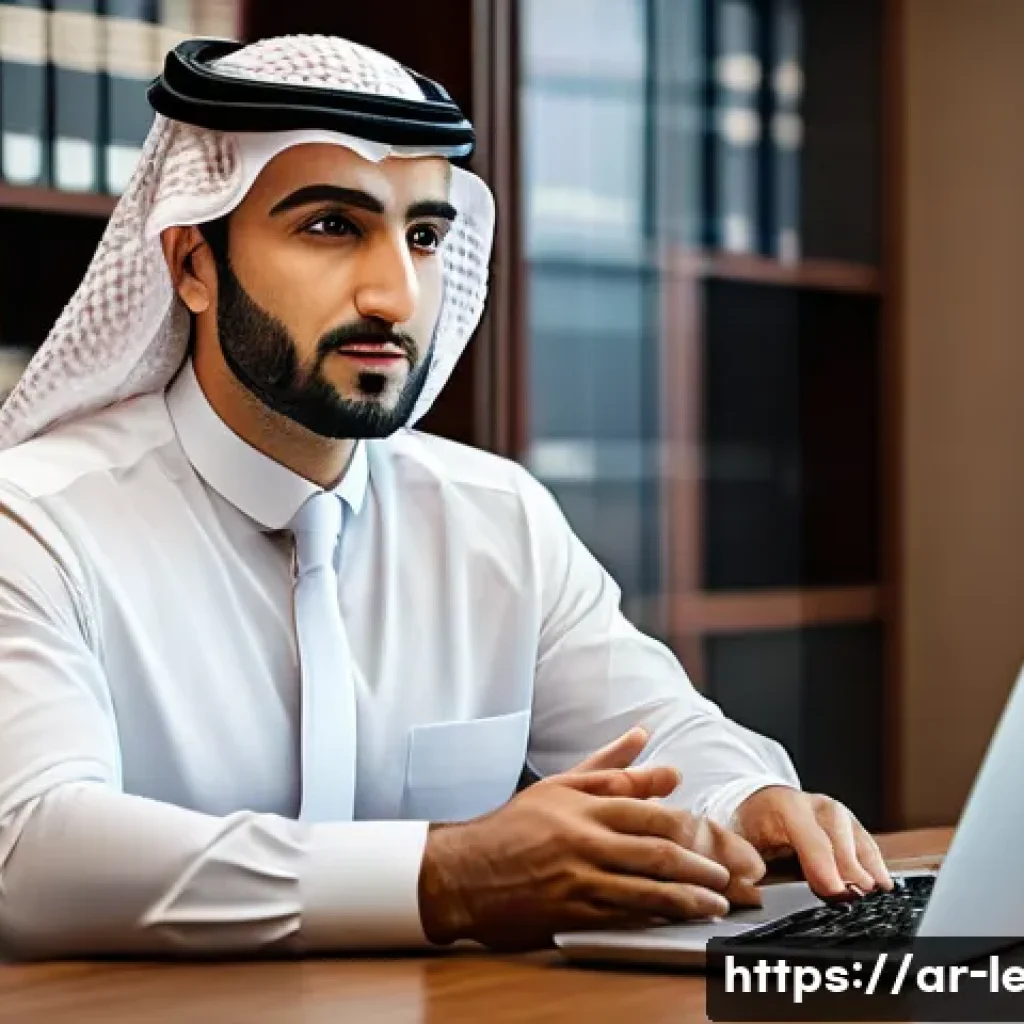 법무사 연봉 협상 팁 - A professional Arab male lawyer negotiating his salary in a modern office setting in Dubai, wearing ...